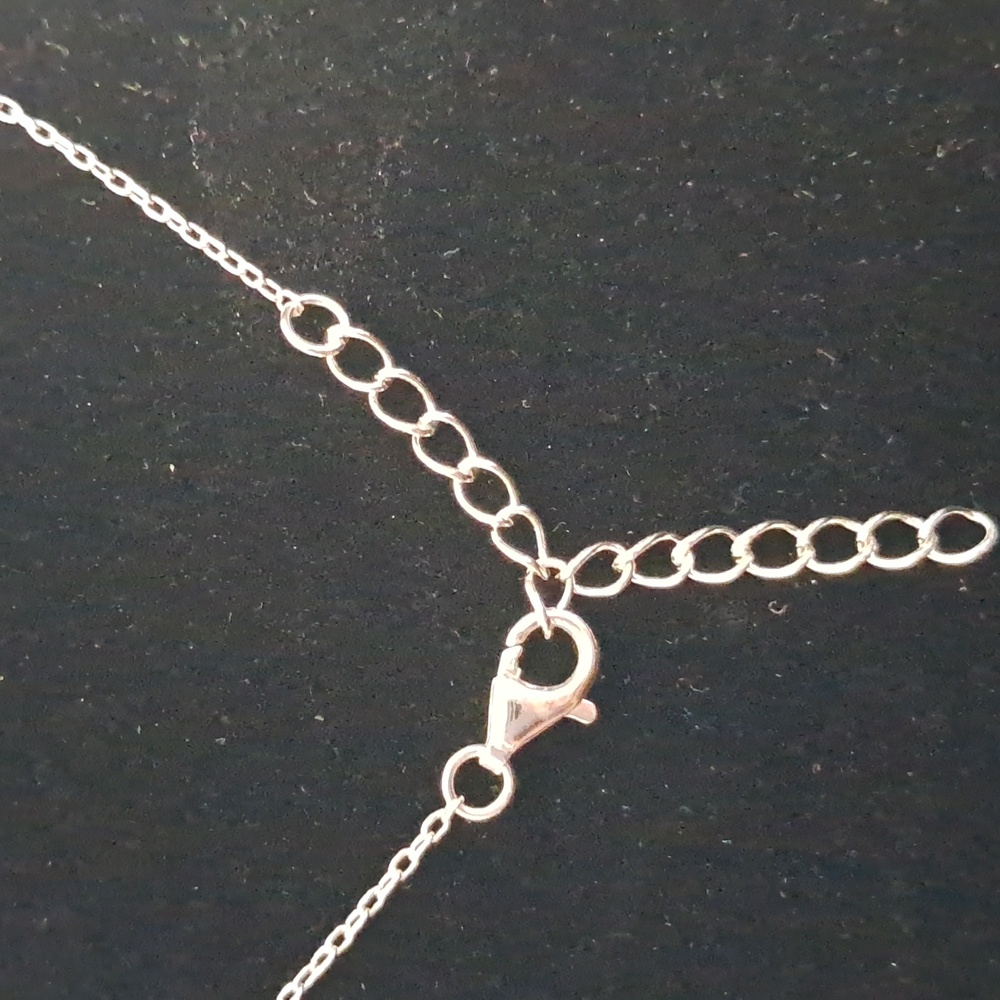 Sterling Silver Double Halo/Circle Cubic Zirconia Necklace - Picture 2 of 8